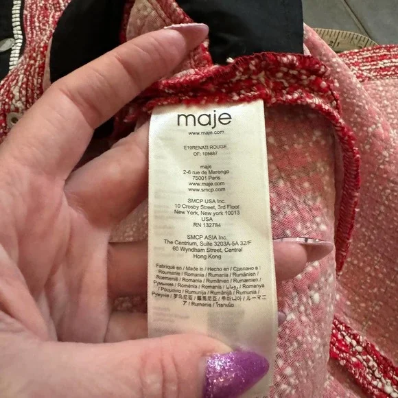 Maje Red and Black Mini Dress - Picture 11 of 14